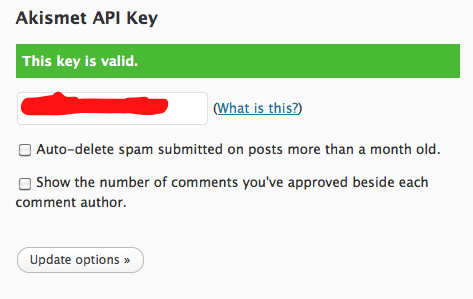 Akismet Configuration